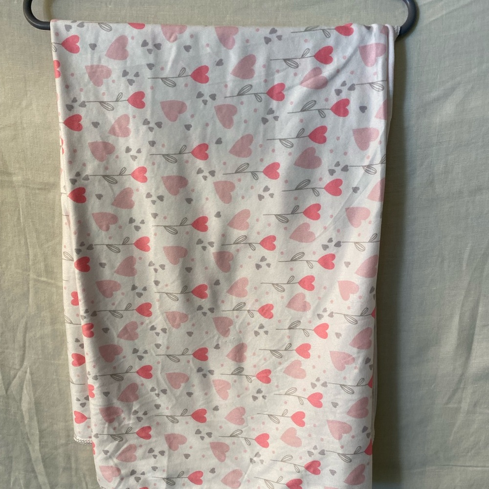 Baby Girl Pink Heart Print Swaddle Blanket